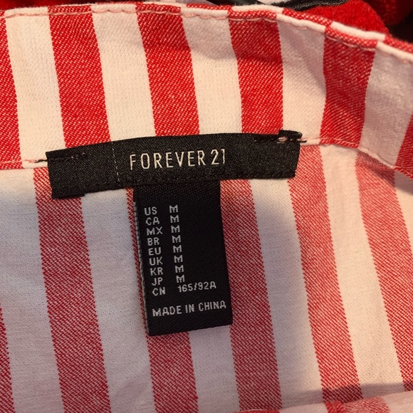 Red Strip Button-Front Dress - Picture 3 of 4